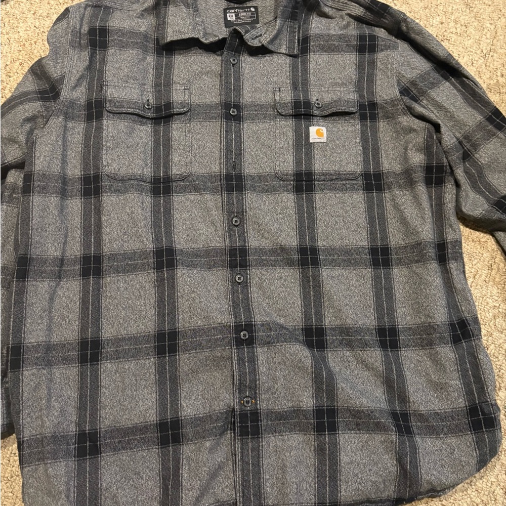 Carhartt Black and Gray Checkered Shirt